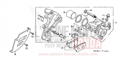 HINTERRAD-BREMSSATTEL (2) NX650W de 1998